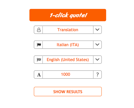 In the translation quote step 1 the customer can choose the language pairs of the translation services